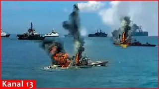 Russian military vessels are destroyed in Black Sea