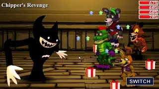 Bendy Boss VS Adventure Animatronics! (FNaF World Mod)