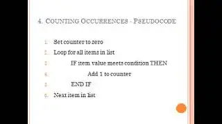 LO4 Notes Counting Occurences