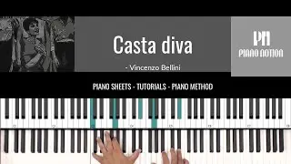 Casta diva - Vincenzo Bellini (Sheet Music - Piano Solo - Piano Cover - Tutorial)