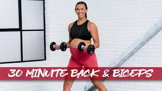 30 Minute Back & Biceps Workout | 39 Weeks Pregnant