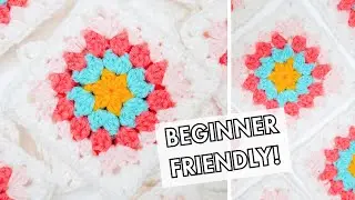 Circle Granny Square Tutorial For Beginners | Raspberry Sprinkle Granny Square