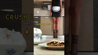 Pea vs. Whipped Cream Apfelstrudel! Crushing Food in Heels! Oddly Satisfying! ASMR