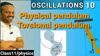 oscillations 10: physical pendulum, torsional pendulum, SHM in pure rolling Class 11 in telugu