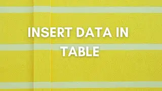 Insert Statement in MySQL | SQL Tutorial On Insert Into table