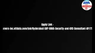 Job Opening - SAP HANA Security and GRC Consultant