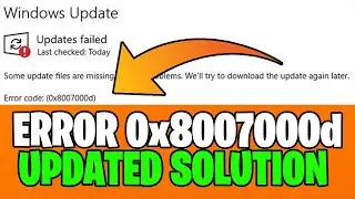 How To Fix Update Error 0x8007000D | Windows 10 2021