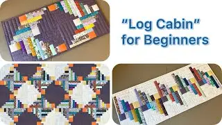 "Log Cabin" Transform Leftover Scraps into Stylish Quilt Blocks Upcycling of Fabric Strips.