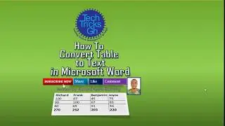 How to Convert Table to Text