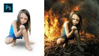 Photoshop Poster Photo Editing - Add Fire Effect in Photo Manipulation