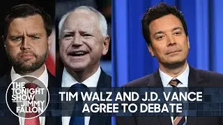 Tim Walz and J.D. Vance Agree to Debate, Support for Trump Shrinks Significantly | The Tonight Show