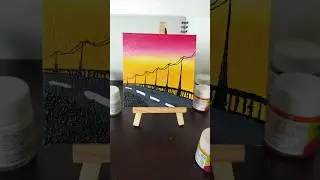 Sunset mini canwas painting 🛣️🎨