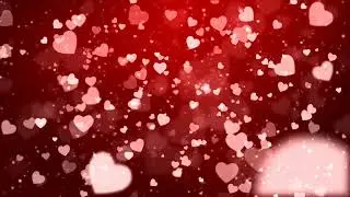 Red Glitter Sparkling Magic light. Shining Dust Heart bokeh particles Loop background 4K.