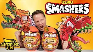 Zuru Smashers Mega Light Up Dino Over 25 Surprises Series 4 With T-Rex Adventure Fun Toy review!