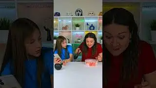 Funny Mom and daughter are eating ice cream! TIKSONIK 