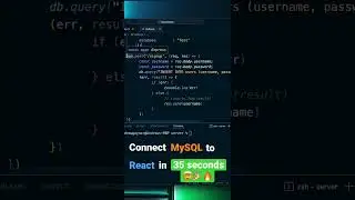 How to Connect to a Database in 35 seconds (MySQL and React) 🔥