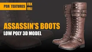 Assassins Boots Low-poly 3D model (PBR)