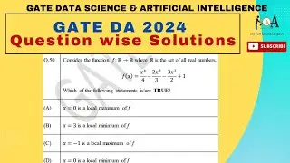 Solved GATE DA 2024 Question Paper | DETAILED VIDEO SOLUTIONS | DA & AI | Q. 50 Local Min, Local Max