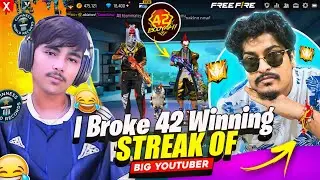 Breaking 42 Winning Streak of Big Youtuber😱 He Call me hacker - Garena free fire