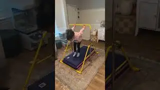 Scarlett’s gymnastics bar came out of hiding! 