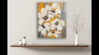 Easy Simple Abstract Flowers/  Acrylic Painting /  For Beginners/ MariArtHome