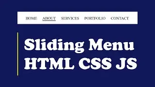 Sliding Menu | HTML CSS JavaScript