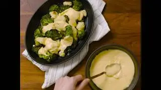 Roasted Cheesy Broccoli and Cauliflower