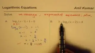 Rearrange and Solve Logarithmic Equations