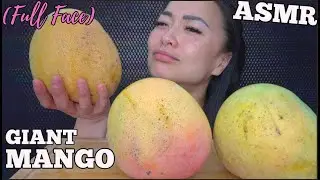 ASMR FULL FACE FRIDAY *GIANT MANGO (EATING SOUNDS) LIGHT WHISPERS | SAS-ASMR