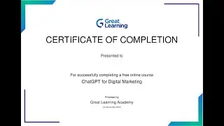 #chatgpt for Digital Marketing  online course with certificate from Great Learning #digitalmarketing