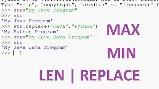 Built in String Functions in Python | MAX | MIN | LEN | REPLACE | Python Tutorials