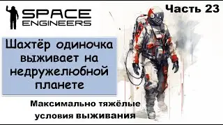 #23 Одинокий шахтёр-профи пытается выжить на недружелюбной планете Свалка #scrapyard #spaceengineers