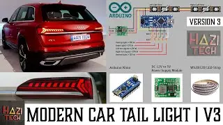 DIY Audi Q7 Style Modern LED Car/Truck Tail Light With Dynamic Indicators |  Arduino + WS2812B LED