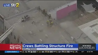 LAFD crews battle structure fire in Hollywood