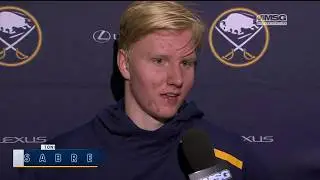 Rasmus Dahlin Goes Over Scoring 1st NHL Goal | Buffalo Sabres | MSG Networks