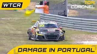 Difficult weekend with damage in the Audi RS3 LMS in Estoril, Portugal - FIA WTCR 2021