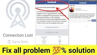 How to fix FB your account has been disabled, if you weren't trying,Connection load Tap to try