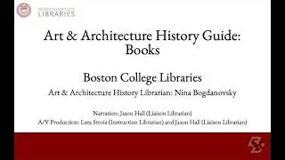 Art & Architecture Library Research Guide: Books