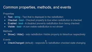 C# Windows Form Controls: RadioButton