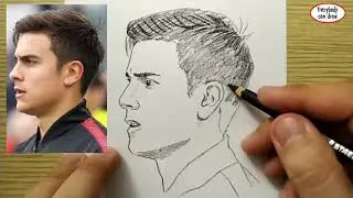 VERY EASY , How to draw paulo dybala / learn drawing academy