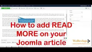 How to add read more on your Joomla Article