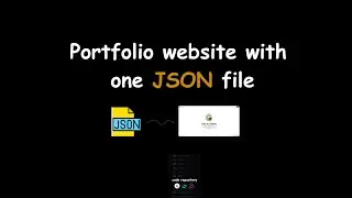 Build your portfolio website instantly with one JSON