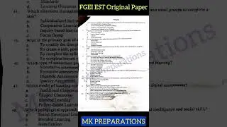 FGEI EST (BS-14) Complete Original solved paper test held on 02/08/2024 | FGEI EST Past Papers