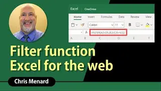 FILTER Function using Excel for the Web by Chris Menard