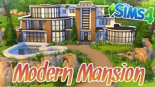 I Built a Wooden Modern Mansion with NOCC in The Sims 4!