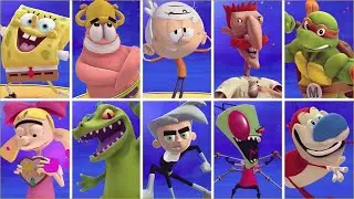 Nickelodeon All-Star Brawl - All Characters Winning & Losing Animations