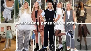recreating trendy fall pinterest outfits with thrift clothes!