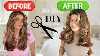 How to cut your own hair! DIY Layered 90s haircut tutorial