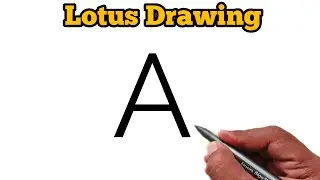 Lotus Drawing | How to draw Lotus from letter A | Letter Drawing