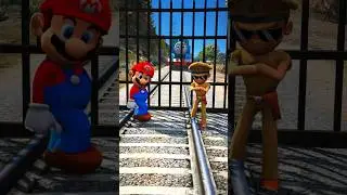 GTA V: LITTLE SINGHAM SAVING MARIO FROM THOMAS THE TRAIN #shorts